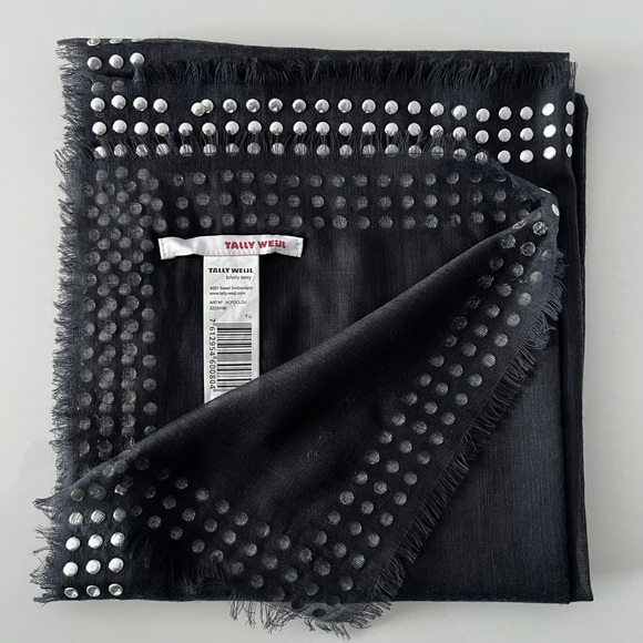 Gray Scarf with Silver Studs - Picture 7 of 8